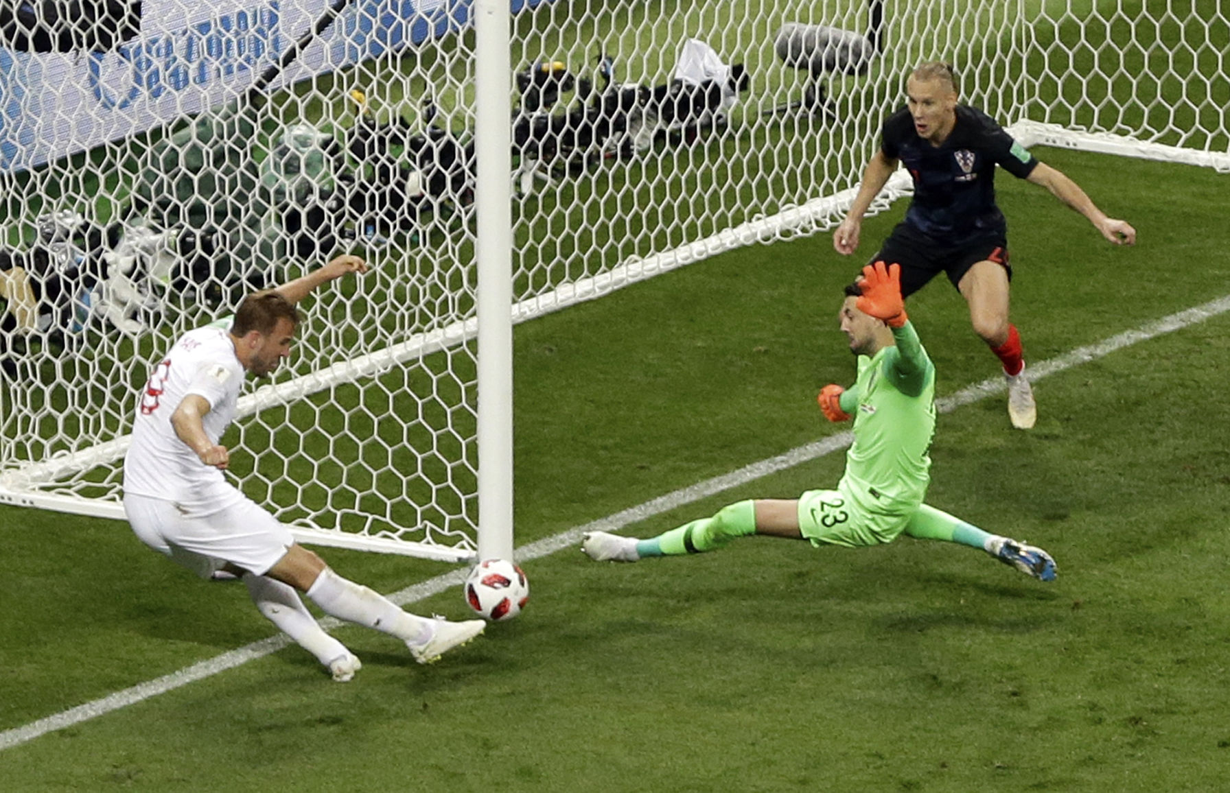 Croatia goalie makes save